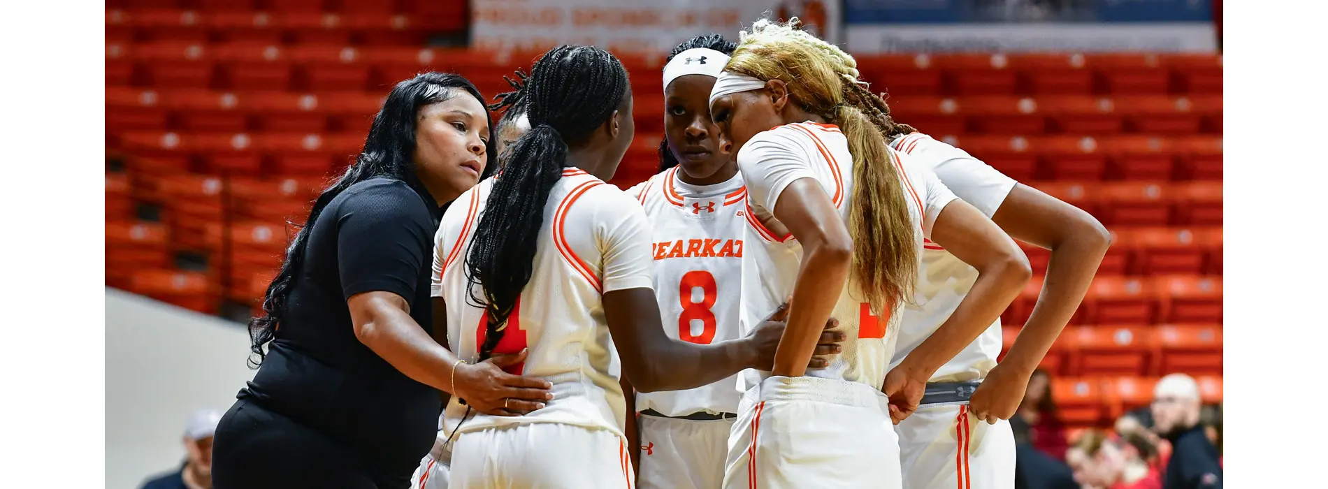 Sam Houston Women's Basketball Team Huddle